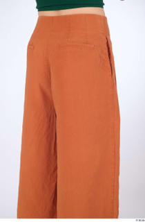 Zolzaya casual dressed orange wide leg trousers thigh 0006.jpg